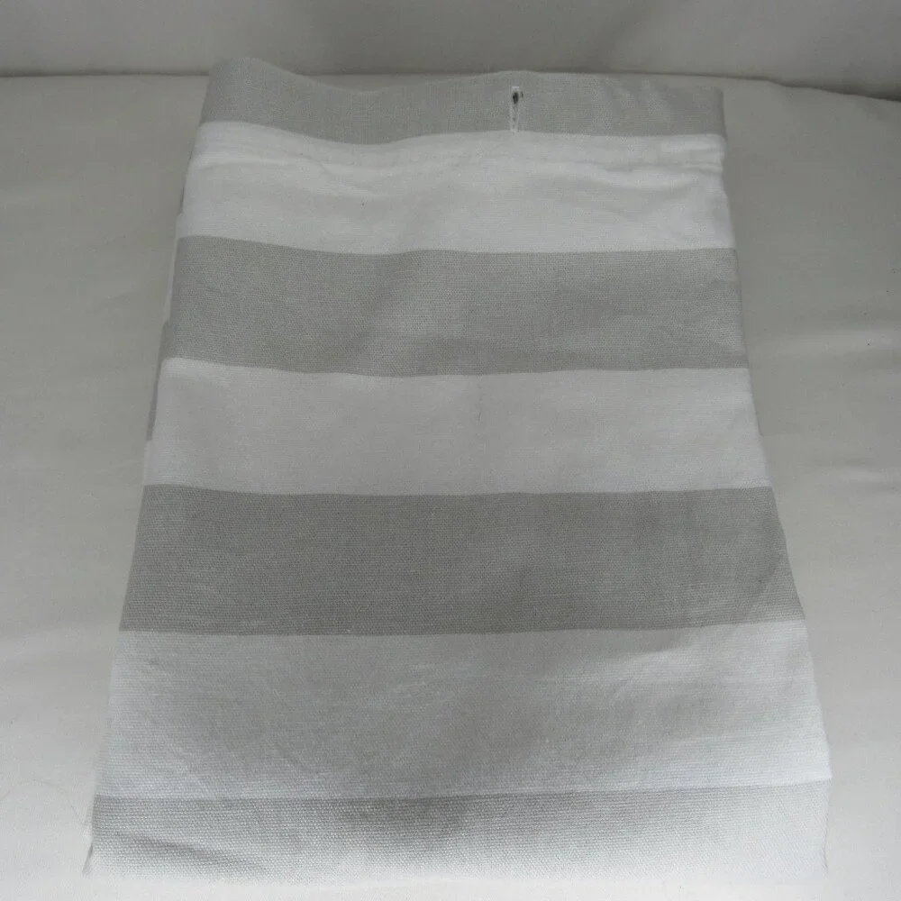Lauren Ralph Lauren Gray White Stripe Shower Curtain Cotton